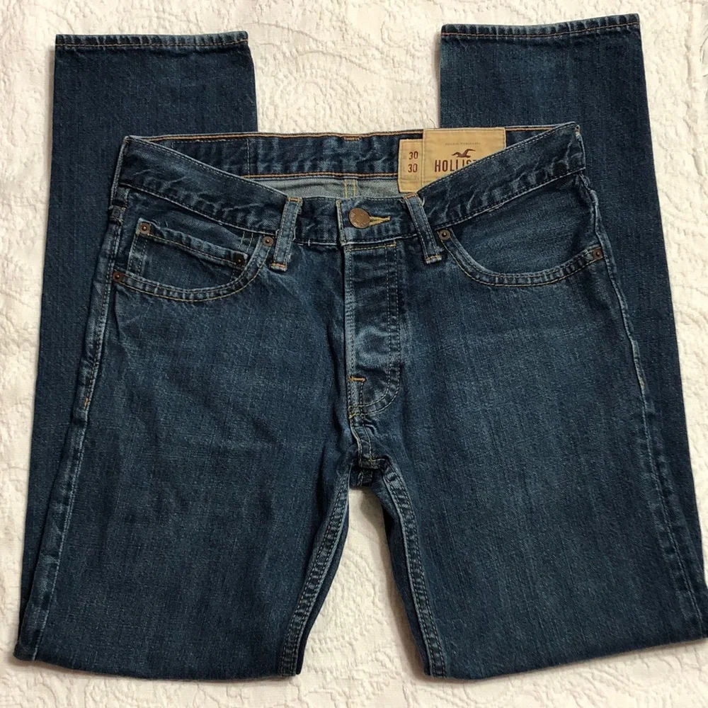 Hollister Men's Jeans Size 30X30 Dark Wash Straight Leg